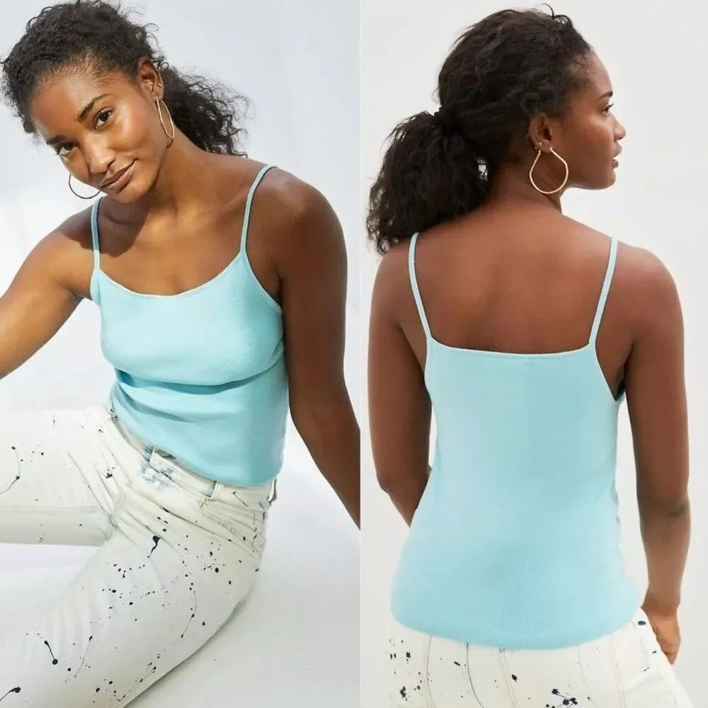 Anthropologie Rashida Sweater Tank Top Blue Large NWT